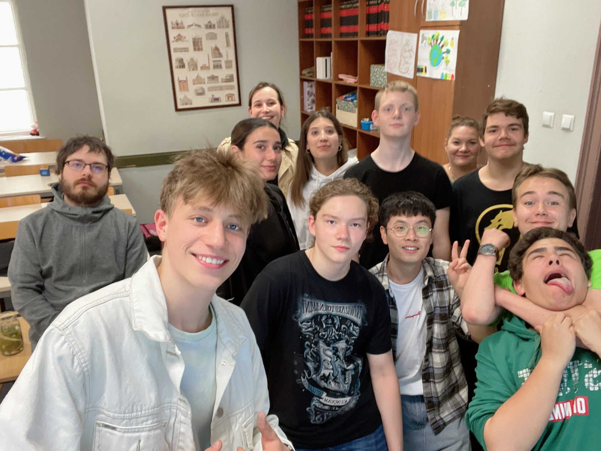 Chinese class group in a classroom